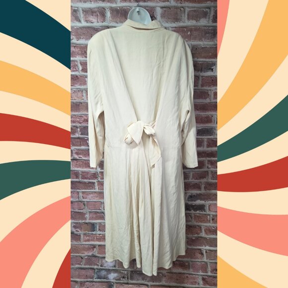 WR II Vintage Midi Dress 20 | Made in USA Cream Long Sleeve Cottagecore Retro - Picture 2 of 8